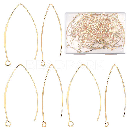 CREATCABIN 80Pcs Brass Earring Hooks KK-CN0002-32-1