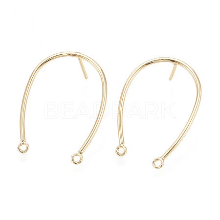 Brass Stud Earring Findings KK-S345-254-1