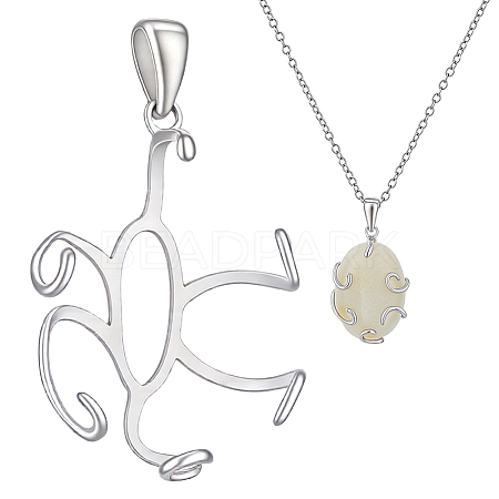 1Pc 925 Sterling Silver Pendant Cabochon Settings STER-BC0004-43P-1