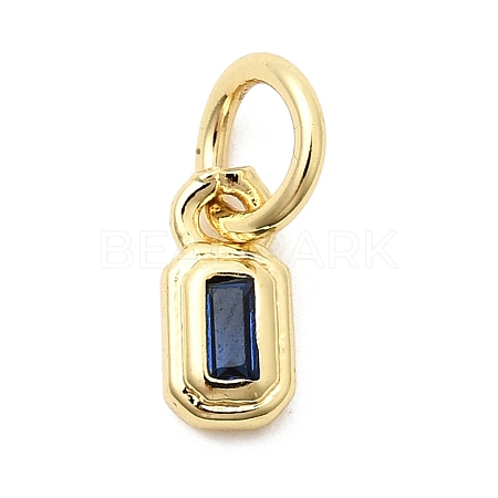 Brass Cubic Zirconia Charms KK-G554-02D-02-1