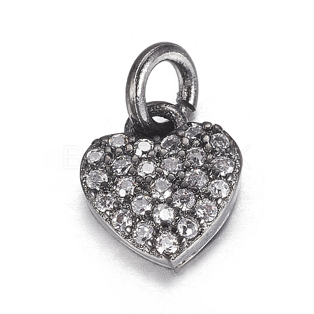 Brass Micro Pave Cubic Zirconia Charms LS-ZIRC-P060-41B-1