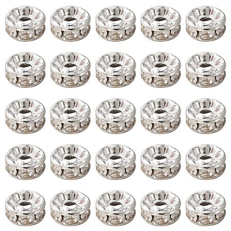 Brass Rhinestone Spacer Beads RB-YW0001-04D-01S-1