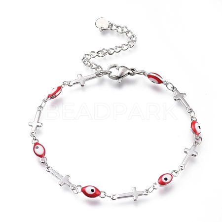 304 Stainless Steel Link Bracelets BJEW-M203-06P-B-1