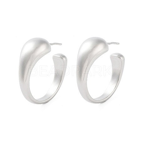Brass Ring Stud Earrings EJEW-Q811-01P-1