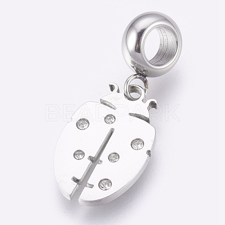 304 Stainless Steel European Dangle Charms STAS-O097-06C-1