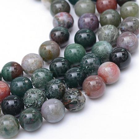 Round Natural Indian Agate Bead Strands G-R345-6mm-08-1