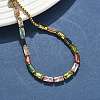 Rectangle 304 Stainless Steel Glass Slider Bracelets BJEW-D456-07G-01-3