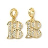 Brass Micro Pave Clear Cubic Zirconia Number 18 European Dangle Charms KK-K293-62G-1