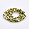 Half Rainbow Plated Faceted Rondelle Electroplate Glass Beads Strands GLAA-A024C-HR03-2