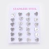 304 Stainless Steel Stud Earrings EJEW-L227-067P-1