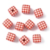 10Pcs Printed Opaque Acrylic Beads MACR-YW0004-19A-1