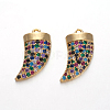 Brass Micro Pave Cubic Zirconia Pendants ZIRC-E158-05G-2