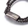 Retro 304 Stainless Steel Chain Bracelets BJEW-L645-25AS-3