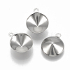 Tarnish Resistant 201 Stainless Steel Pendant Rhinestone Settings STAS-S057-41B-1