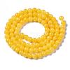 Natural Dyed Yellow Jade Gemstone Bead Strands G-R271-4mm-Y07-2