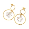 Brass Dangle Stud Earring for Women EJEW-JE07353-4