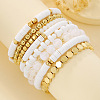 8Pcs Polymer Clay Heishi & CCB Plastic & Glass Beaded Stretch Bracelets Set For Women FS-WGAEA5C-02-1