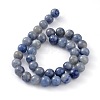 Dyed & Heated Natural Blue Aventurine Round Bead Strands X-G-M248-8mm-01-3