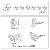 DICOSMETIC 40Pcs 2 Style 304 Stainless Steel Stud Earring Settings for Enamel STAS-DC0003-41-2