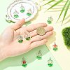 10Pcs 5 Colors Flower Glass Pendants PALLOY-FS00077-5