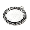 Tibetan Style Alloy Pendant Cabochon Settings X-TIBEP-N003-52AS-2