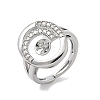Brass Micro Pave Cubic Zirconia Adjustable Cup Peg Ring Settings KK-B166-03P-1