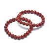 Natural Red Jasper Bead Stretch Bracelets BJEW-K212-C-012-1