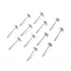 316 Surgical Stainless Steel Flat Round Blank Peg Stud Earring Settings STAS-R073-03-3