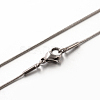 201 Stainless Steel Round Snake Chain Necklaces for Women Men STAS-N103-07P-1