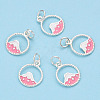 925 Sterling Silver Enamel Charms STER-T004-06S-01-3
