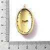Oval with Heart Brass Micro Pave Cubic Zirconia Pendants KK-Z114-24G-4