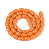 Opaque Solid Color Glass Beads Strands GLAA-N058-6x9mm-B01-3