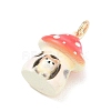 Animal Theme Brass Enamel Pendants KK-CBAE20A-02C-G-2