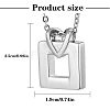 Stainless Steel Heart Rectangle Pendant Urn Ashes Necklaces PW-WGDFE89-01-2