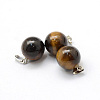 Round Natural Tiger Eye Pendants G-Q434-08-2