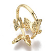 Brass Micro Pave Cubic Zirconia Cuff Rings X-RJEW-S044-074-NF-4