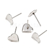 Tarnish Resistant Earring Cabochon Settings 304 Stainless Steel Ear Studs Blank Settings X-STAS-Q170-12-2