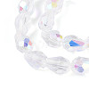 Transparent Electroplate Glass Beads Strands EGLA-N023-6x8mm-A01-3