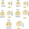 Olycraft 50Pcs 5 Style 4-Hole Brass Buttons BUTT-OC0001-18-2