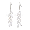 Dyed Natural Shell Beaded Dangle Earrings for Women EJEW-TA00549-1