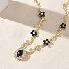 Brass Pave Cubic Zirconia Flower Pendant Necklaces NJEW-C121-04A-02G-3