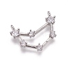 Brass Micro Pave Cubic Zirconia Pendants ZIRC-F099-20P-03-1