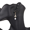 Shell Pearl Bead Teardrop Dangle Earrings EJEW-JE06646-3