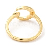 Moon Brass with Shell Open Cuff Ring Component KK-E055-03G-04-3