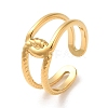 304 Stainless Steel Hollow Knot Open Cuff Rings for Women STAS-D085-39G-1