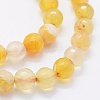 Faceted Natural Agate Beads Strands G-F561-6mm-D06-3