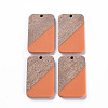 Opaque Resin & Walnut Wood Pendants RESI-T035-38-2