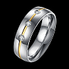 Valentine's Day Gifts Titanium Steel Cubic Zirconia Couple Rings For Men RJEW-BB16465-7-2