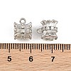 Brass Micro Pave Clear Cubic Zirconia Tube Bails CU-CBA6A75-23P-3