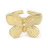 Butterfly Rack Plating Brass Cuff Finger Rings For Women RJEW-C114-04G-2